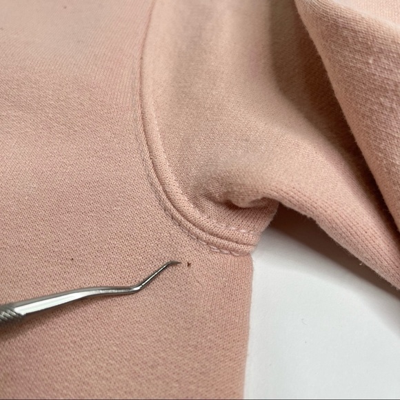 CHAMPION Washed Palm Beach Pastel Salmon Pink Fleece Lined Crewneck Sweatshirt - Picture 9 of 12